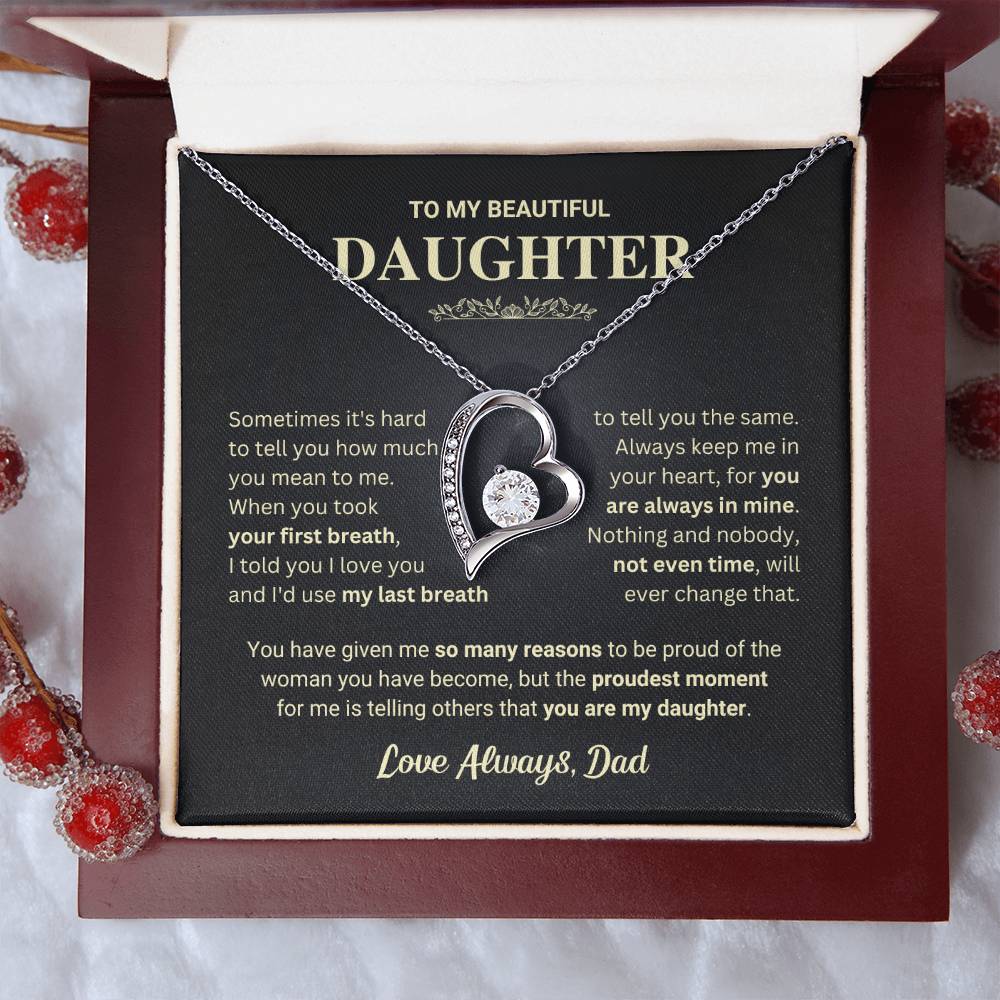 Daughter "My Last Breath" Forever Love Necklace Gift