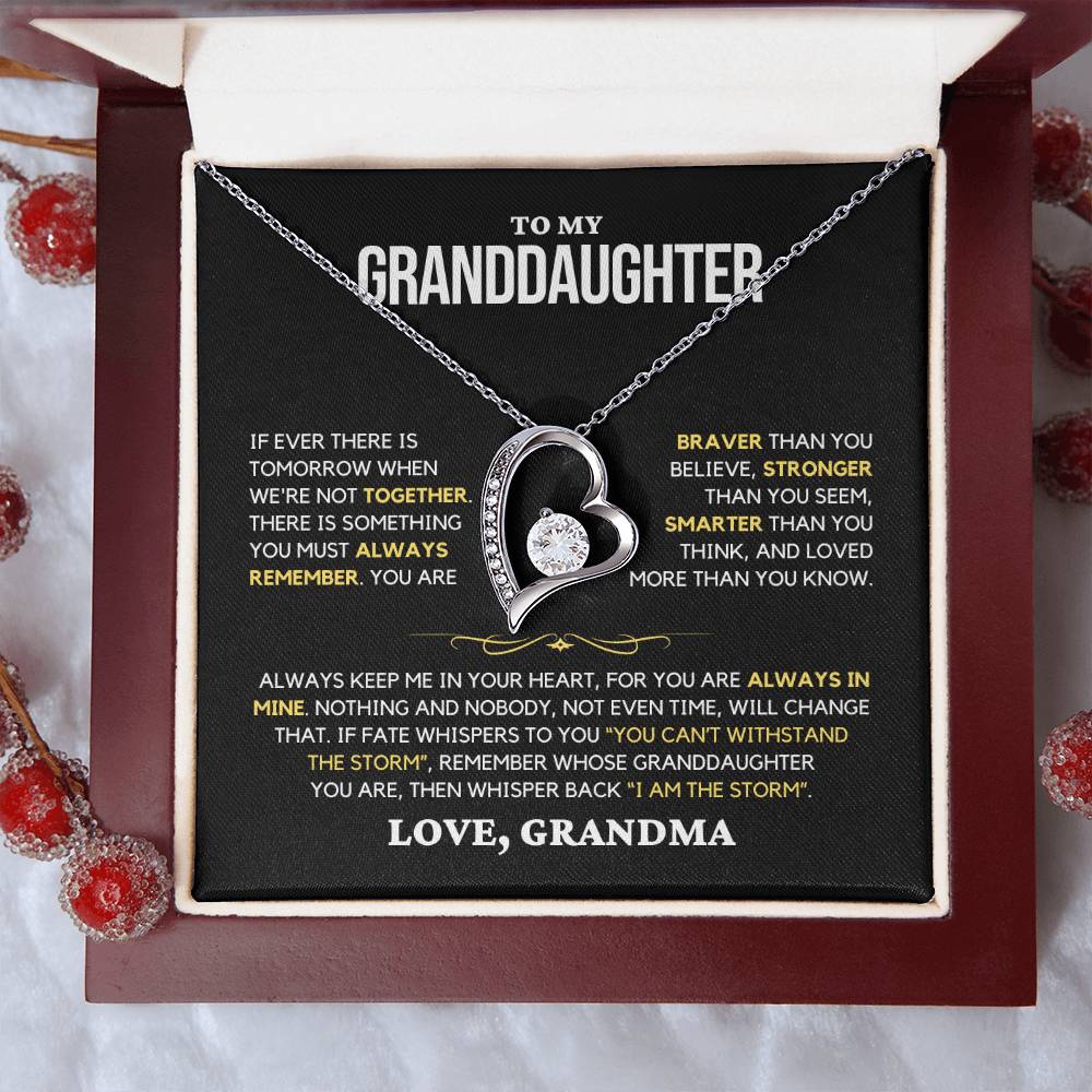 Granddaughter Gift "Always Remember" Forever Love Necklace From Grandma