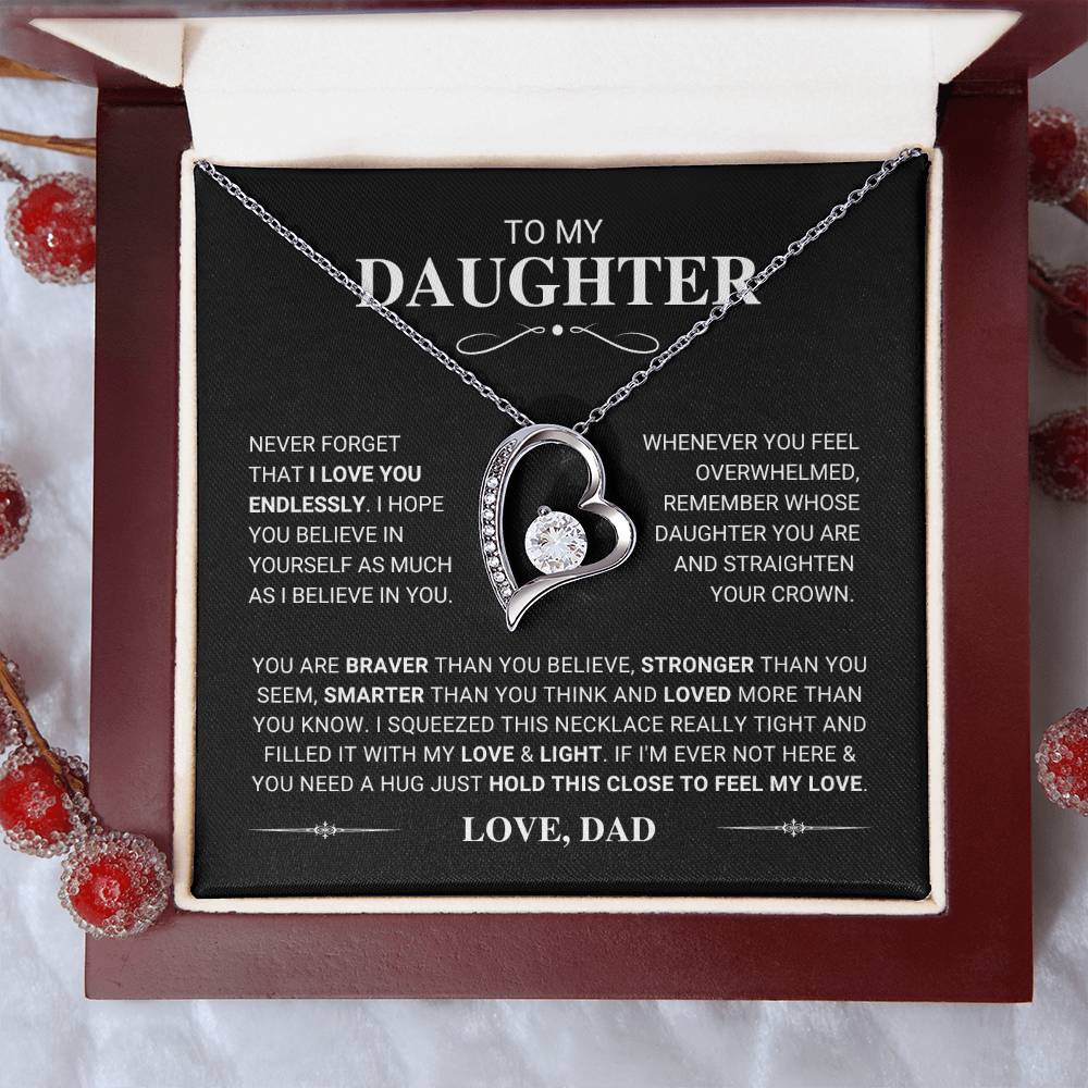 Daughter Gift "Feel My Love" Forever Love Necklace From Dad