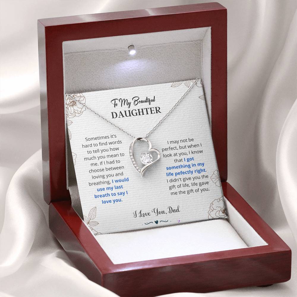 Daughter "Last Breath" Forever Love Necklace From Dad