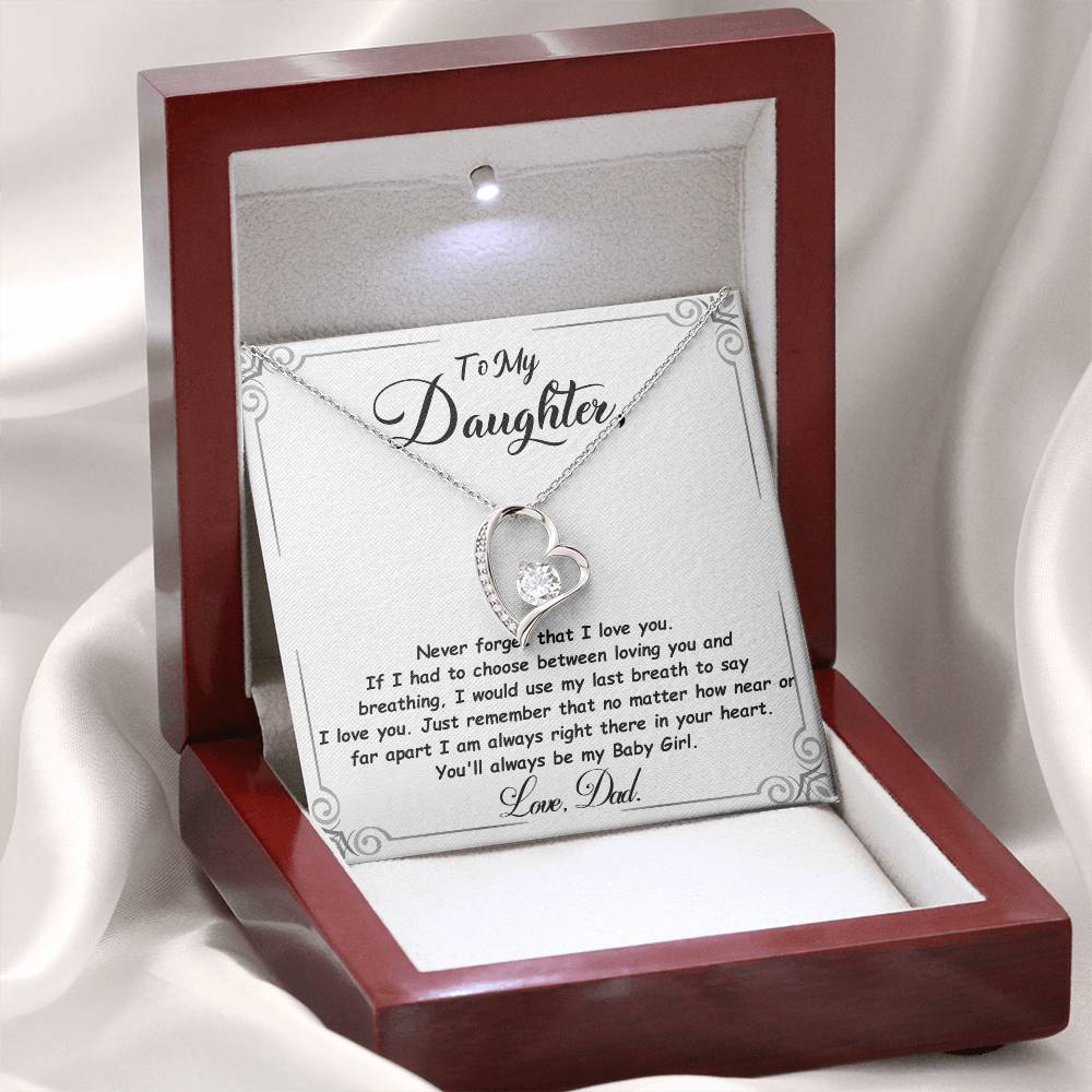 Daughter Gift "My Baby Girl" Forever Love Necklace From Dad