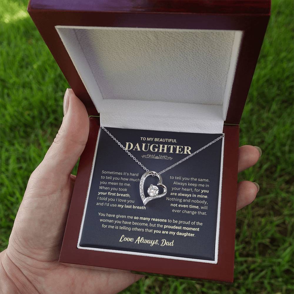 Daughter "My Last Breath" Forever Love Necklace Gift