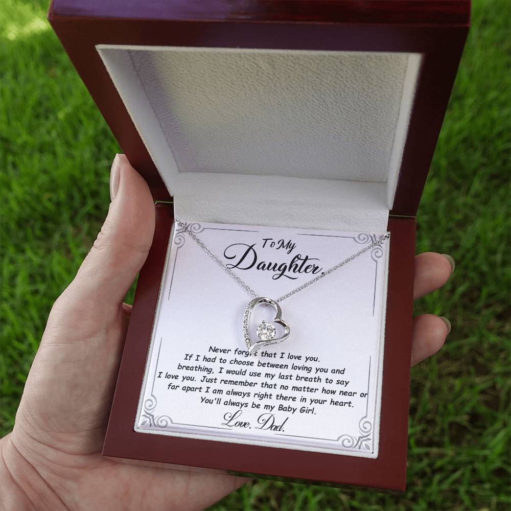 Daughter Gift "My Baby Girl" Forever Love Necklace From Dad