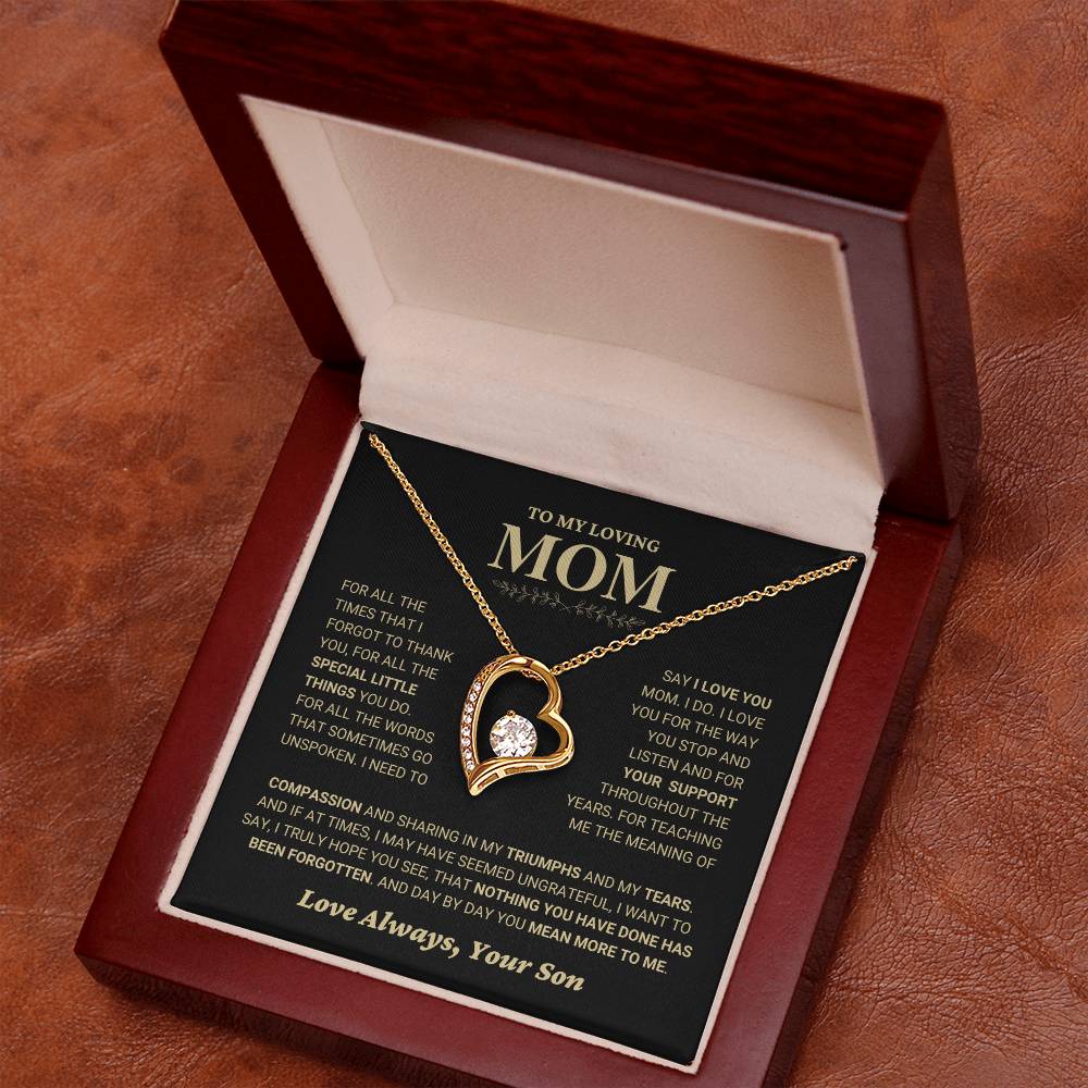 Mom Gift "You Mean More" Heart Necklace From Son