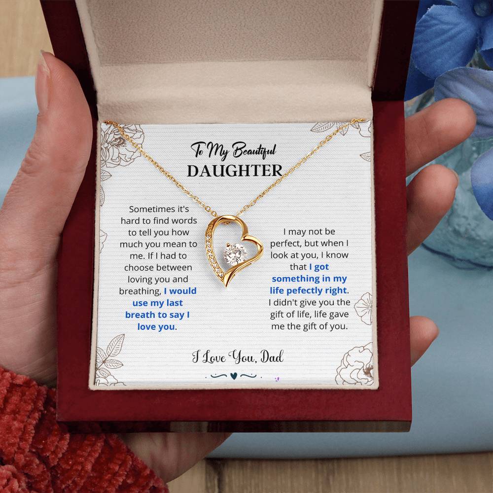 Daughter "Last Breath" Forever Love Necklace From Dad