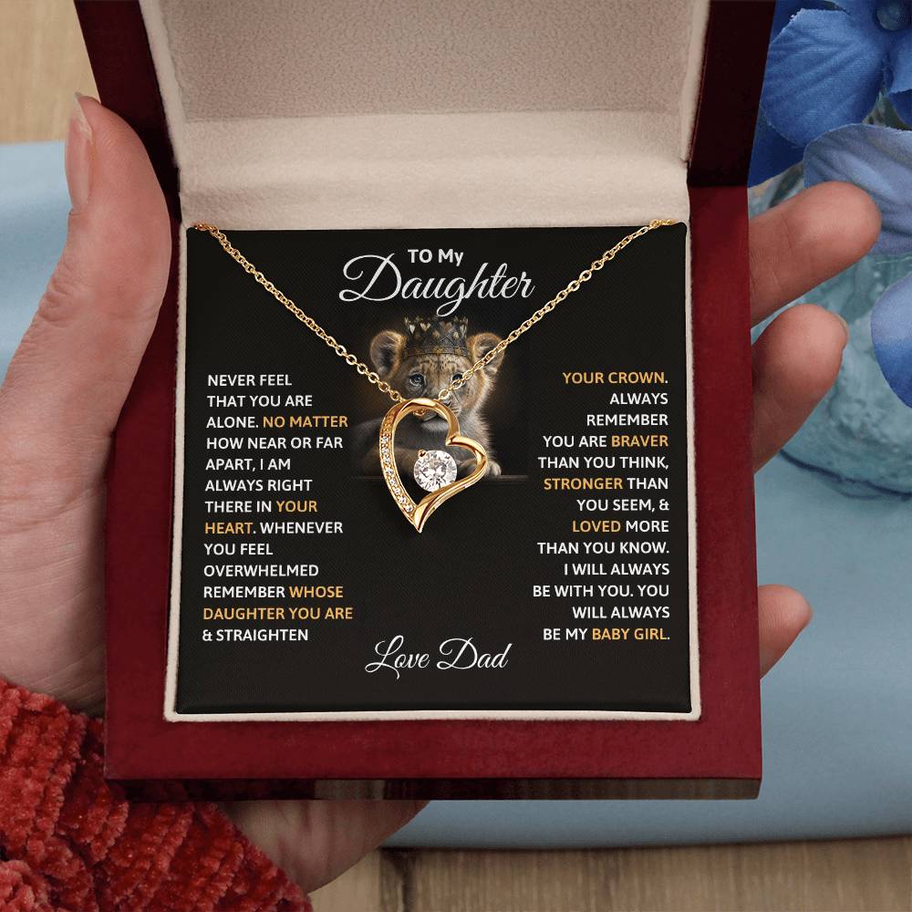 Daughter Gift "My Baby Girl" Forever Love Necklace From Dad