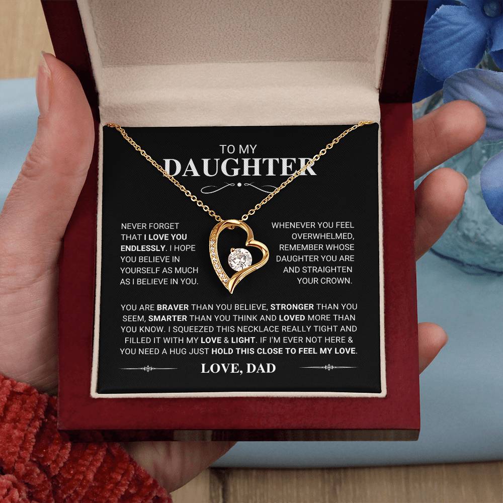 Daughter Gift "Feel My Love" Forever Love Necklace From Dad