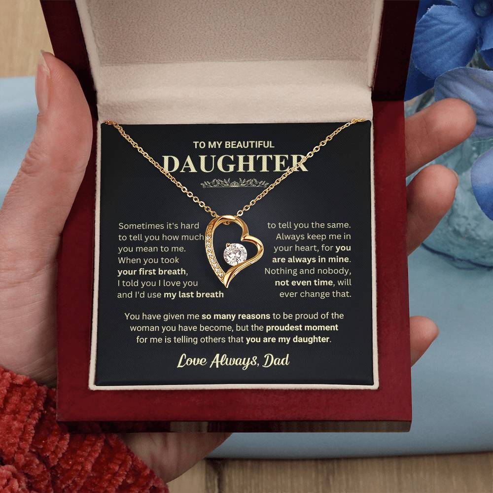 Daughter "My Last Breath" Forever Love Necklace Gift