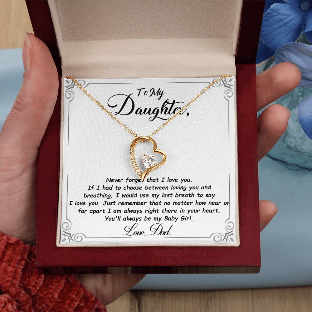 Daughter Gift "My Baby Girl" Forever Love Necklace From Dad