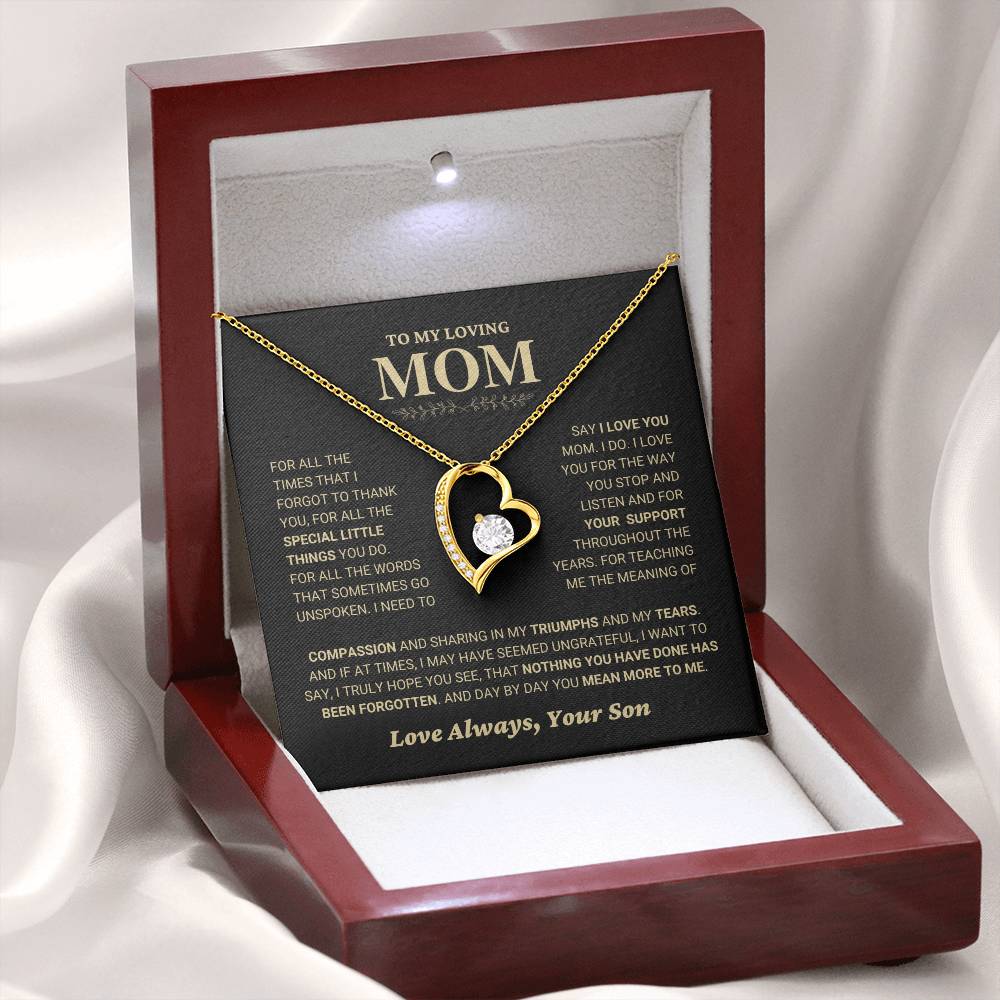 Mom Gift "You Mean More" Heart Necklace From Son