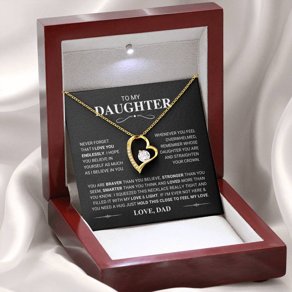 Daughter Gift "Feel My Love" Forever Love Necklace From Dad