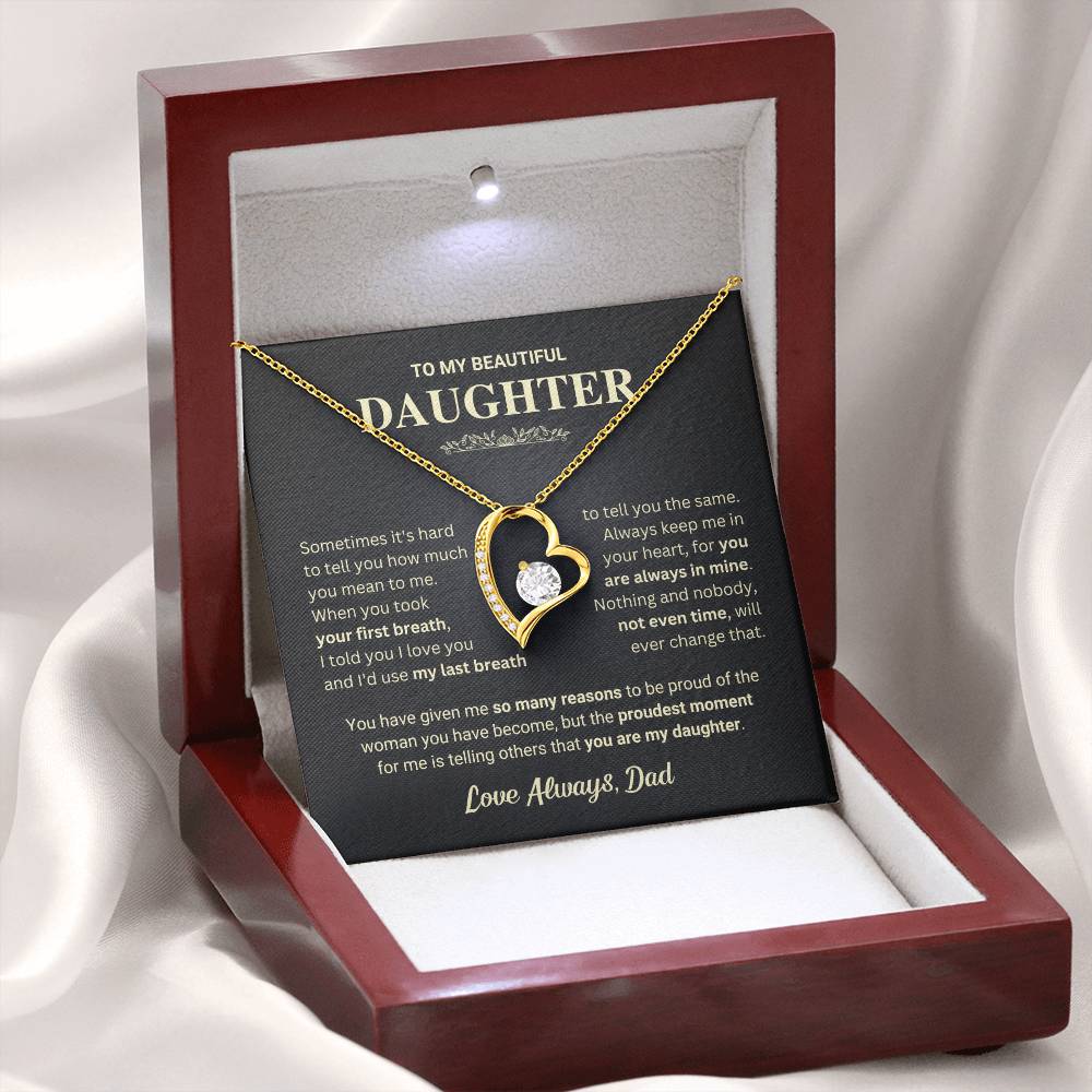 Daughter "My Last Breath" Forever Love Necklace Gift