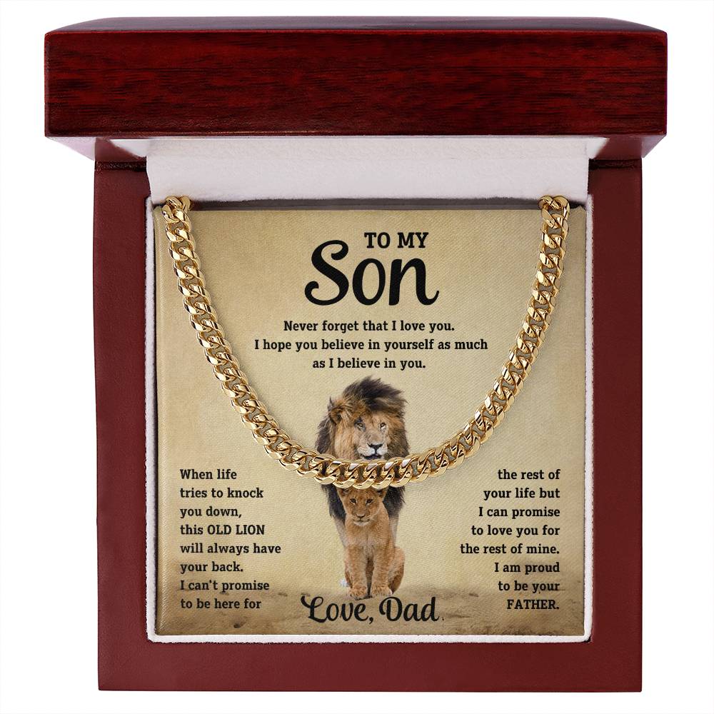 Son "Believe In Yourself" Cuban Chain Gift From Dad