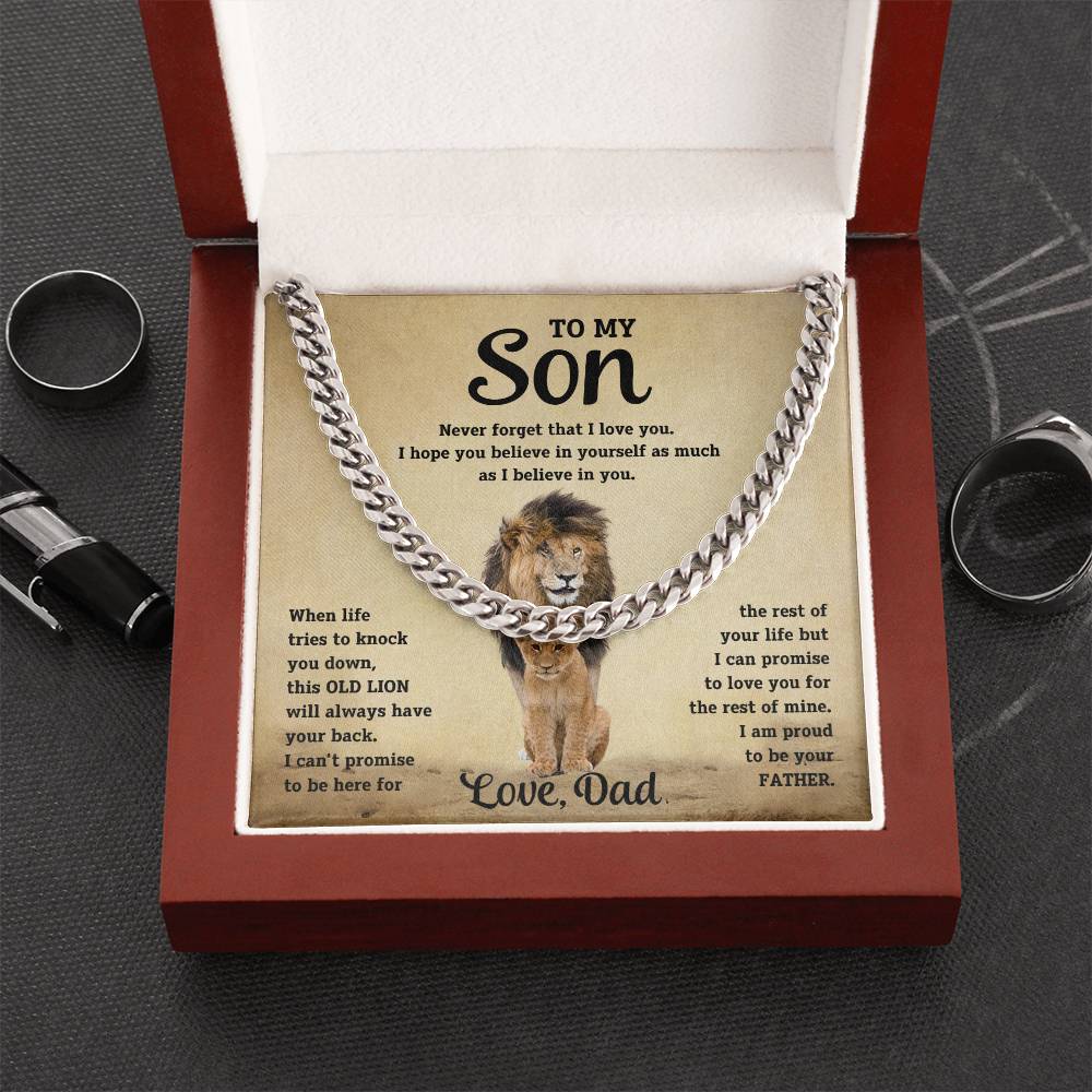 Son "Believe In Yourself" Cuban Chain Gift From Dad