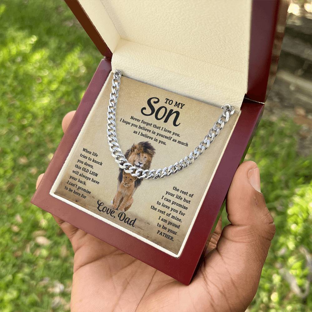 Son "Believe In Yourself" Cuban Chain Gift From Dad