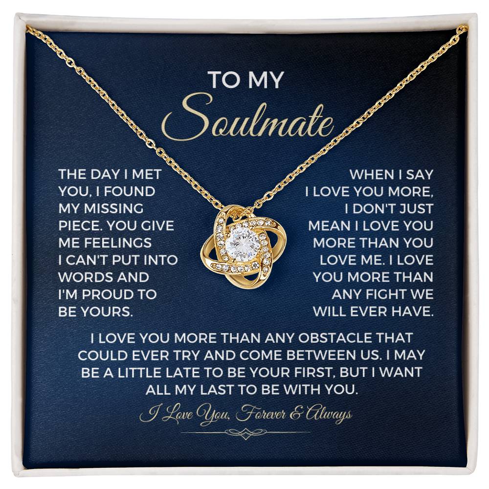 To My Soulmate - Love Knot Necklace