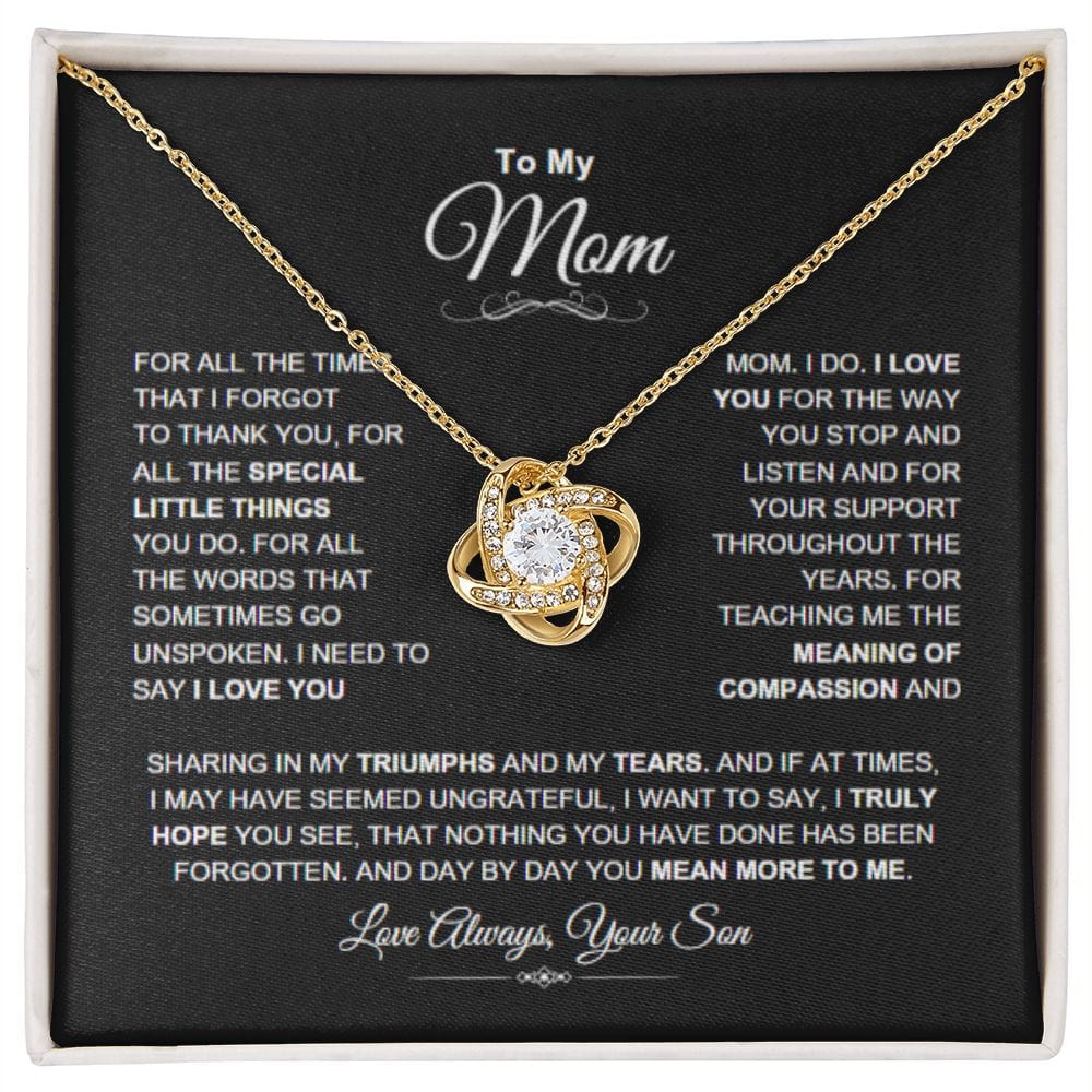 Mom "You Mean More" Love Knot Necklace