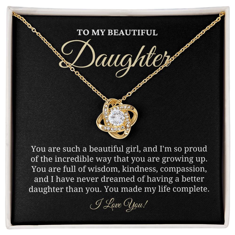 To My Beautiful Daughter - Love Knot Necklace