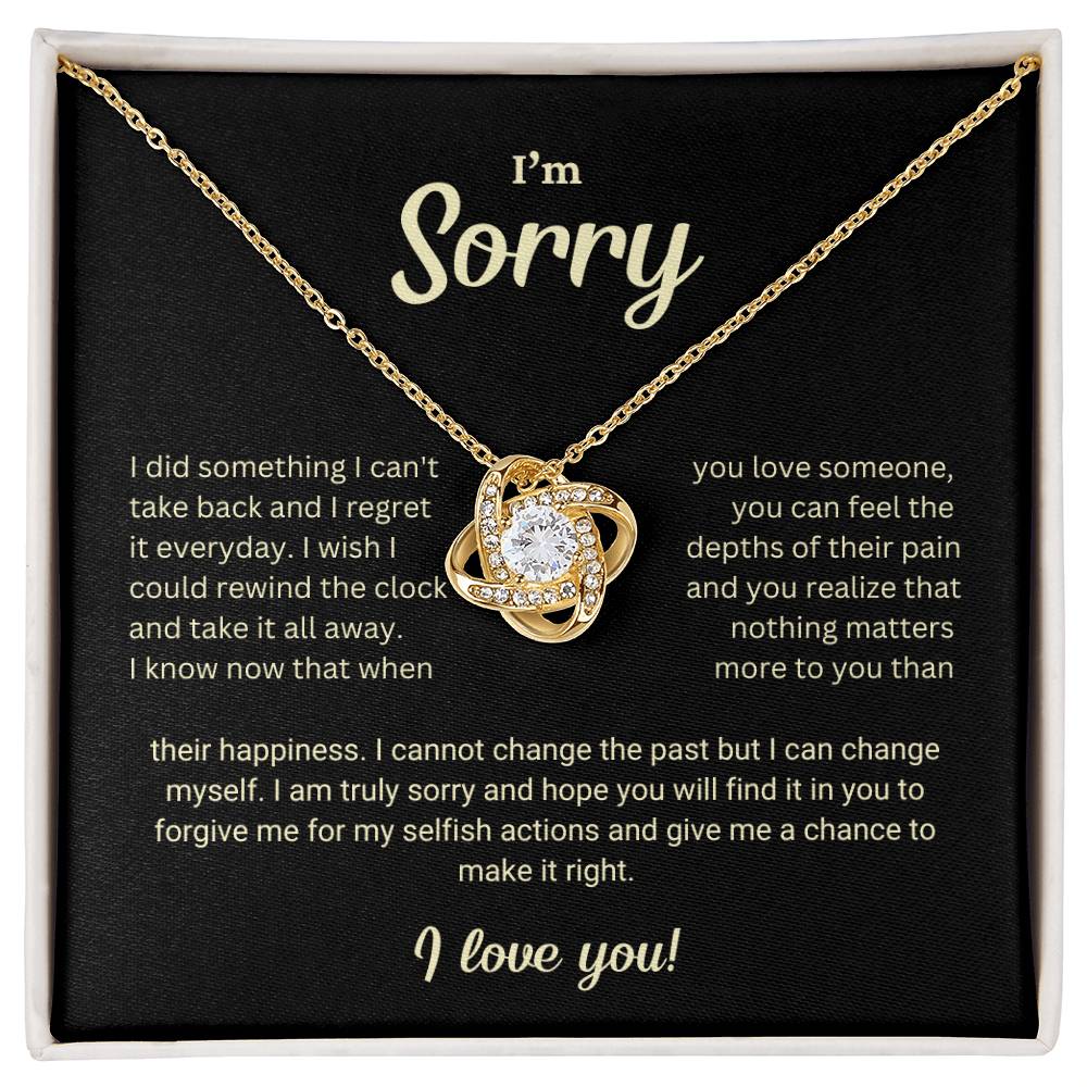 I'm Sorry Gift Love Knot Necklace