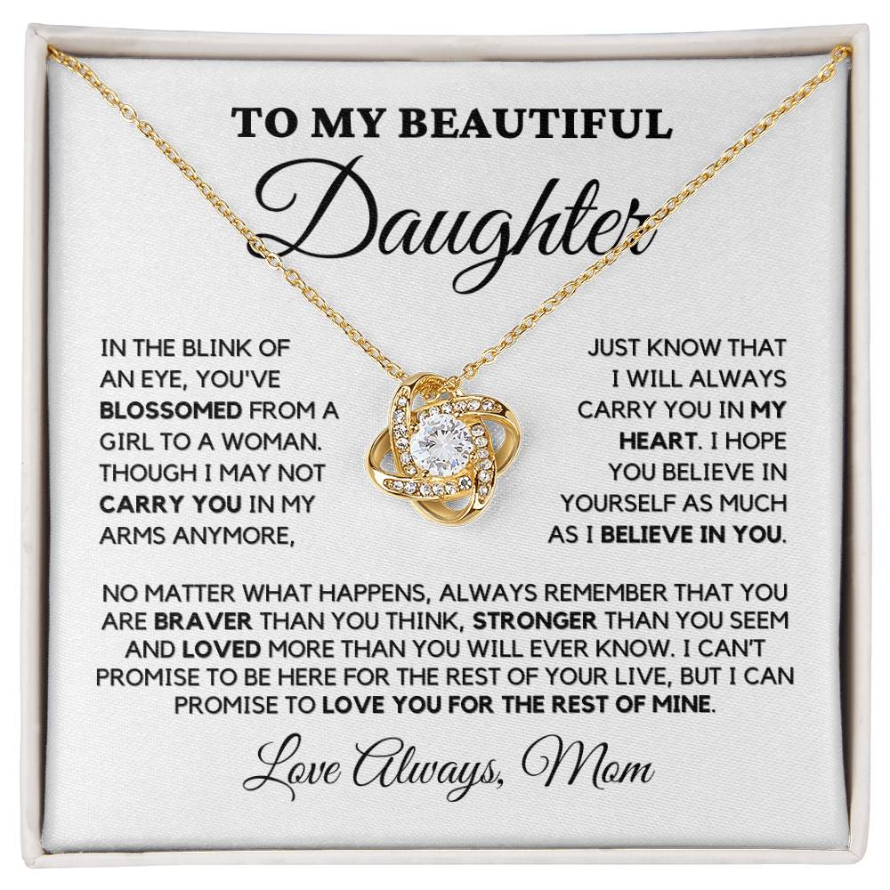 Beautiful Gift for Daughter From Mom "Loved More Than You Know" Necklace