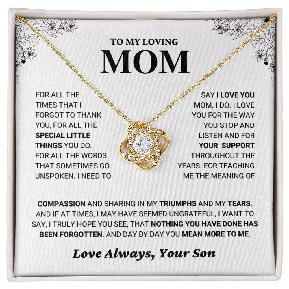 Mom Gift "You Mean More" Knot Necklace From Son