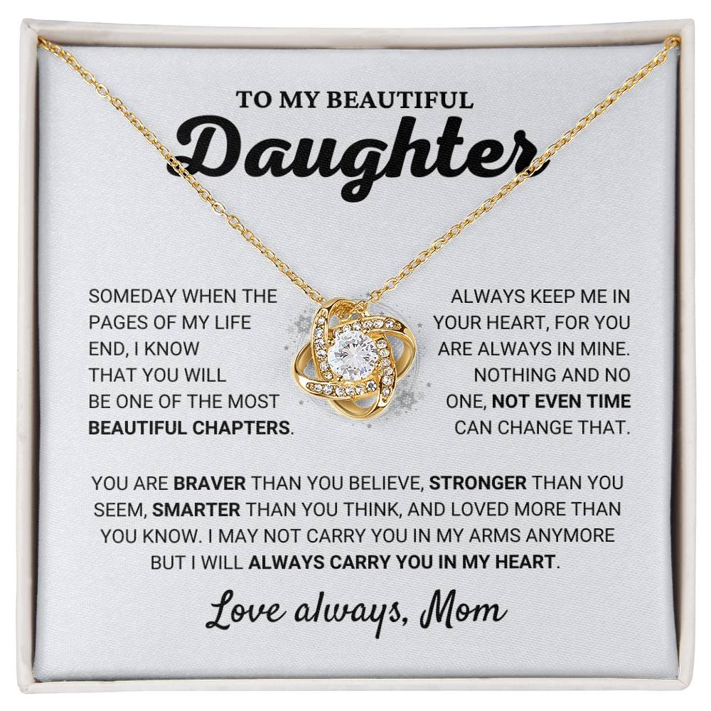 Daughter From Mom "Most Beautiful  Chapter" Necklace