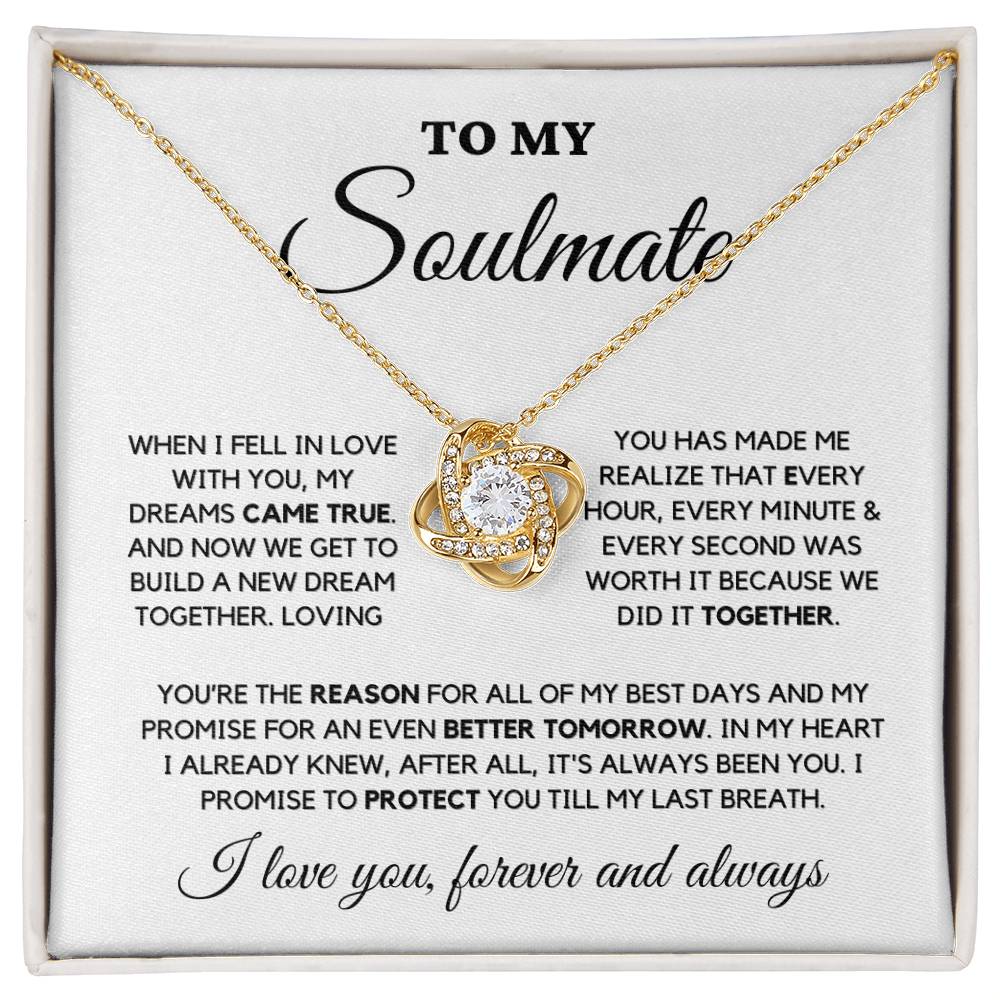 Soulmate Gift "You're The Reason" Love Knot Necklace