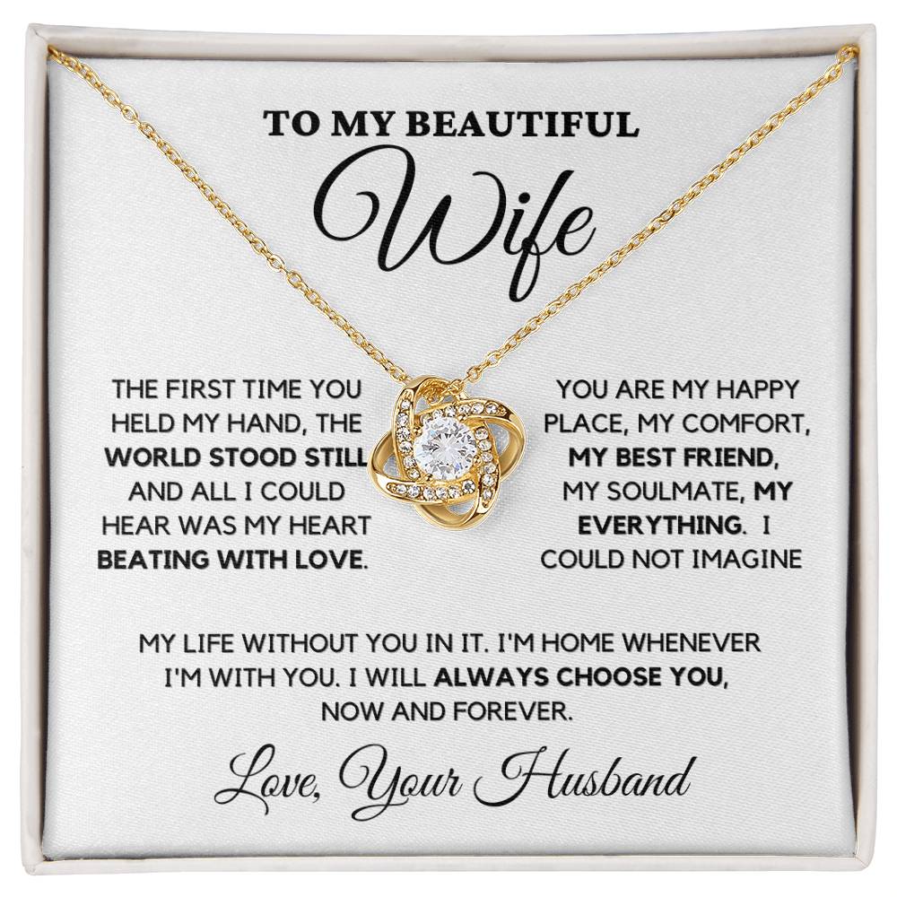 Wife Gift "My Everything" Love Knot Necklace From Husband