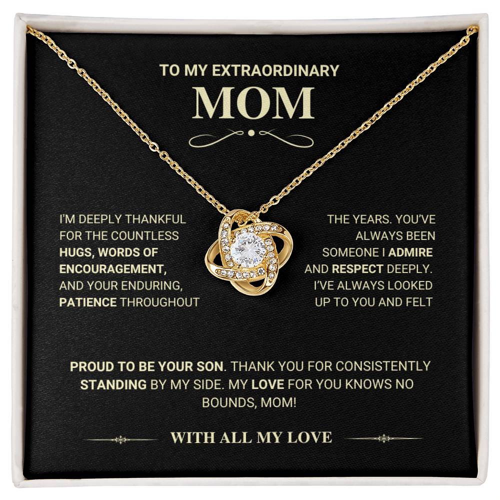 Mom Gift "Knows No Bounds" Love Knot Necklace