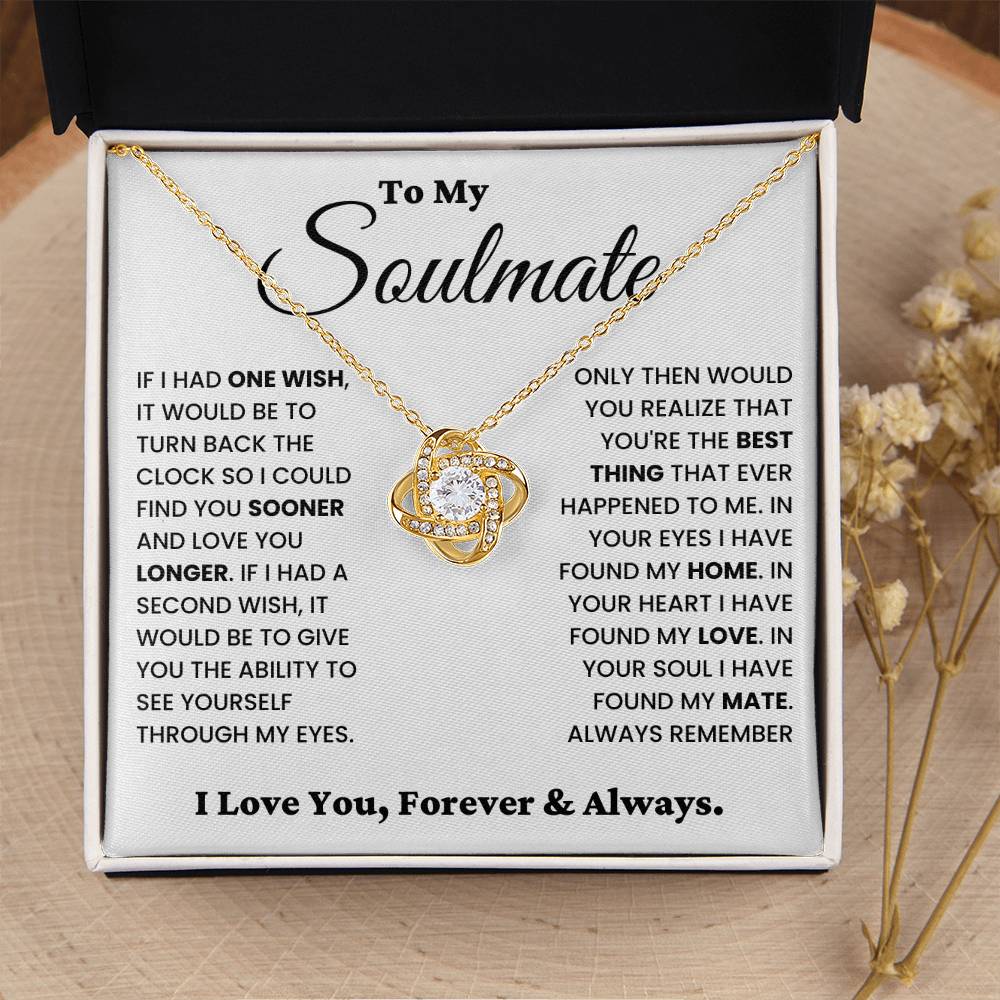 Soulmate Gift "Always Remember" Love Knot Necklace