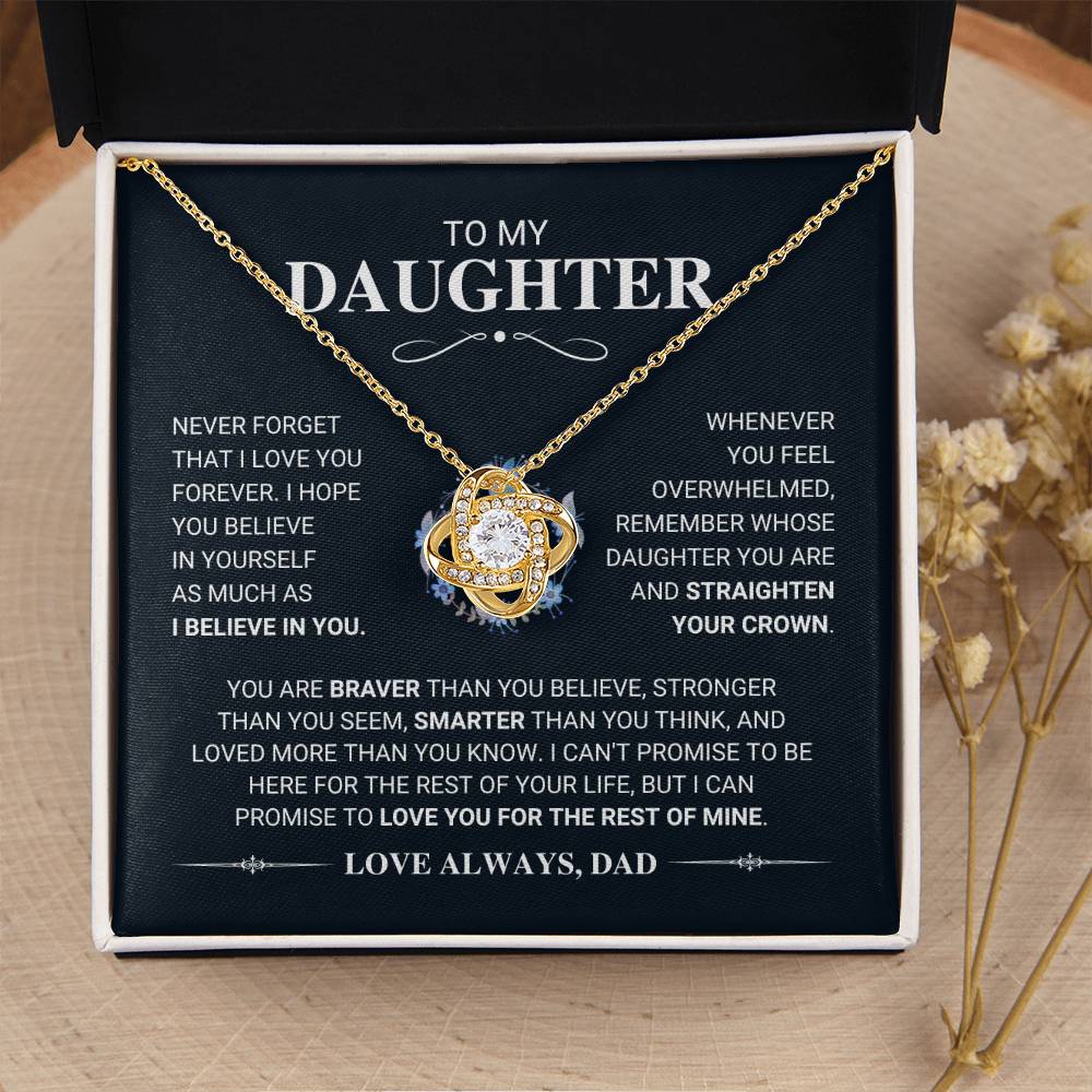 Daughter "My Promise" Knot Necklace From Dad