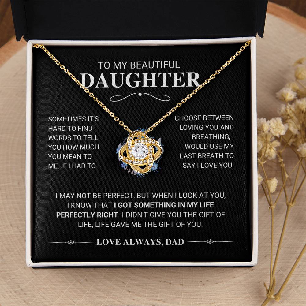 Daughter "My Last Breath" Knot Necklace Gift From Dad