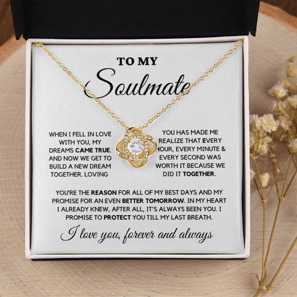 Soulmate Gift "You're The Reason" Love Knot Necklace