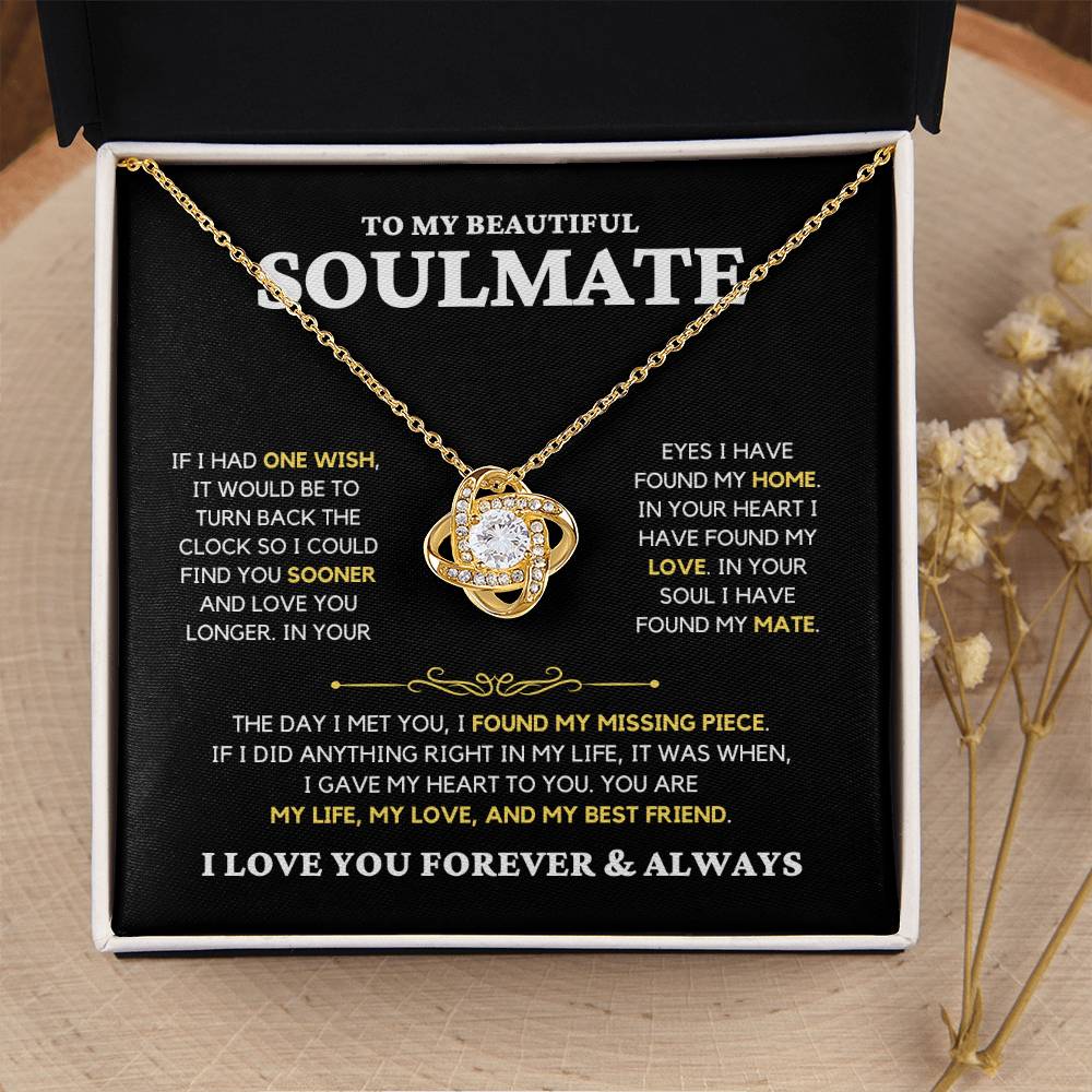 Soulmate Gift "My Missing Piece" Love Knot Necklace