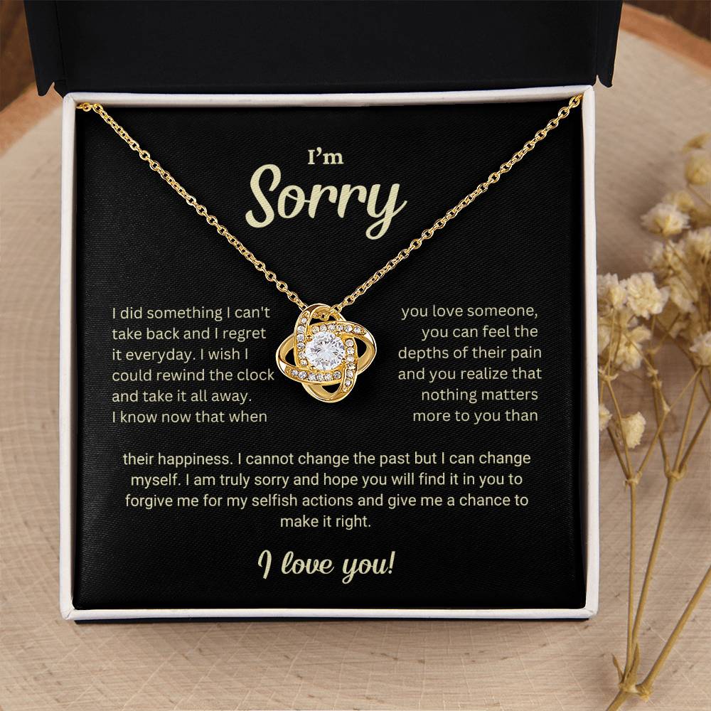 I'm Sorry Gift Love Knot Necklace