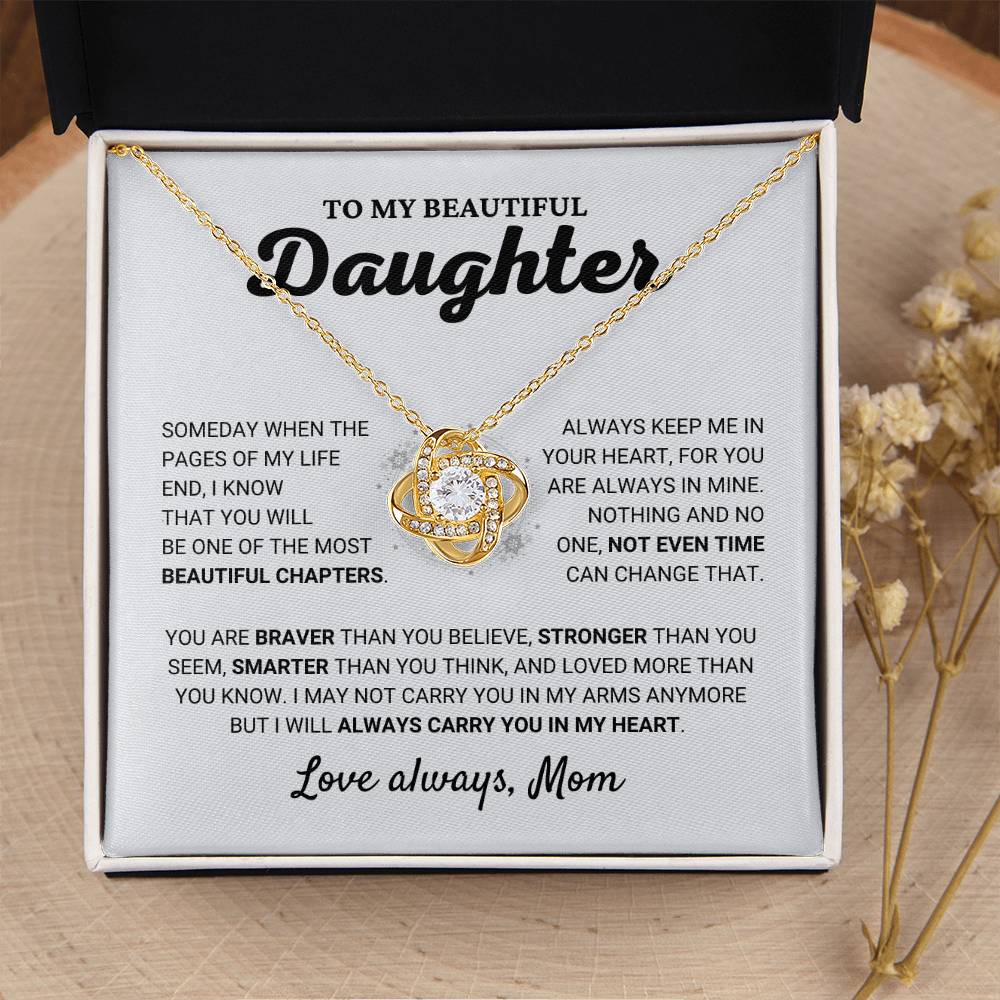 Daughter From Mom "Most Beautiful  Chapter" Necklace