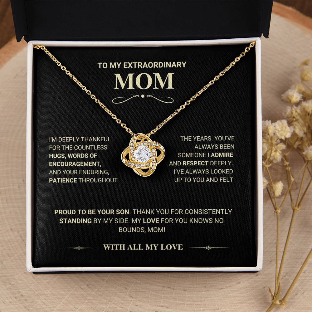 Mom Gift "Knows No Bounds" Love Knot Necklace