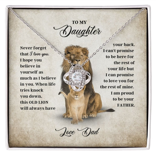 Daughter "Never Forget" Knot Necklace Gift From Dad