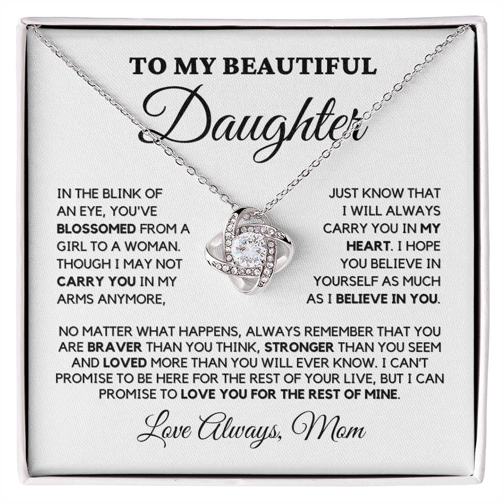 Beautiful Gift for Daughter From Mom "Loved More Than You Know" Necklace