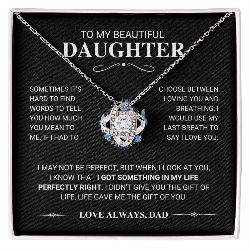 Daughter "My Last Breath" Knot Necklace Gift From Dad