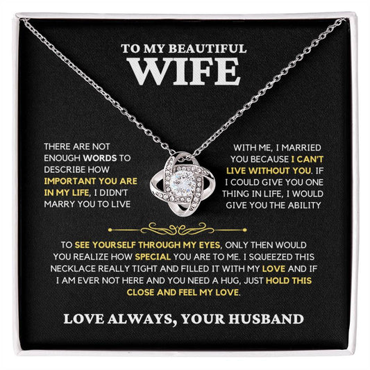 Wife Gift "Feel My Love" Knot Necklace From Husband