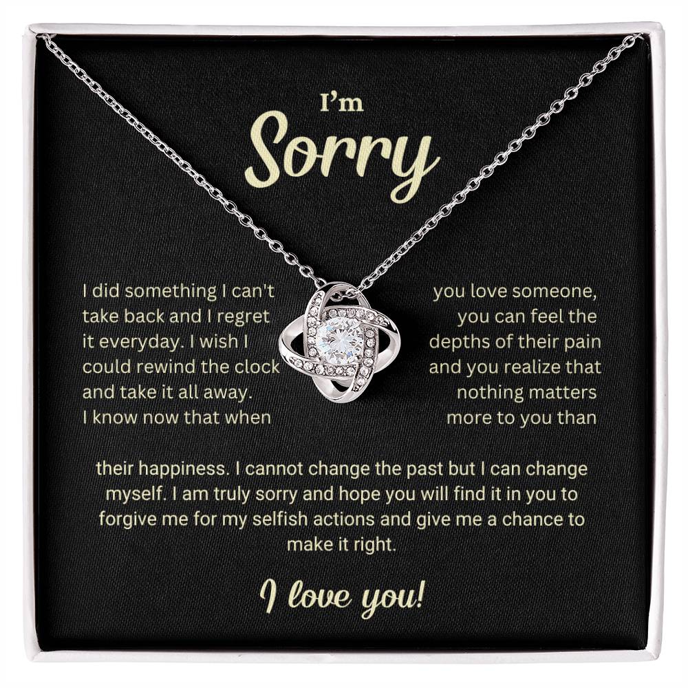 I'm Sorry Gift Love Knot Necklace