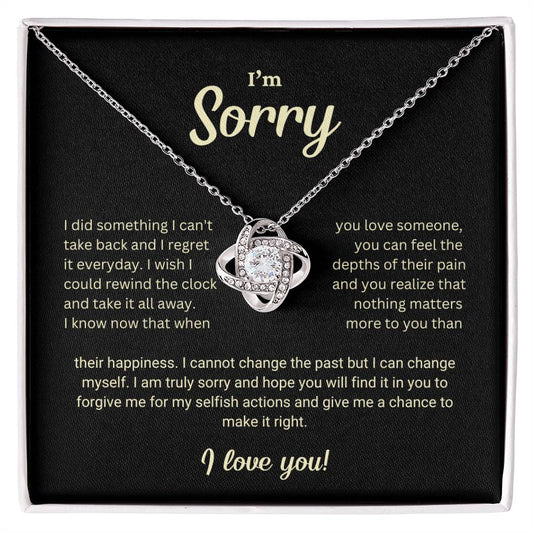 I'm Sorry Gift Love Knot Necklace