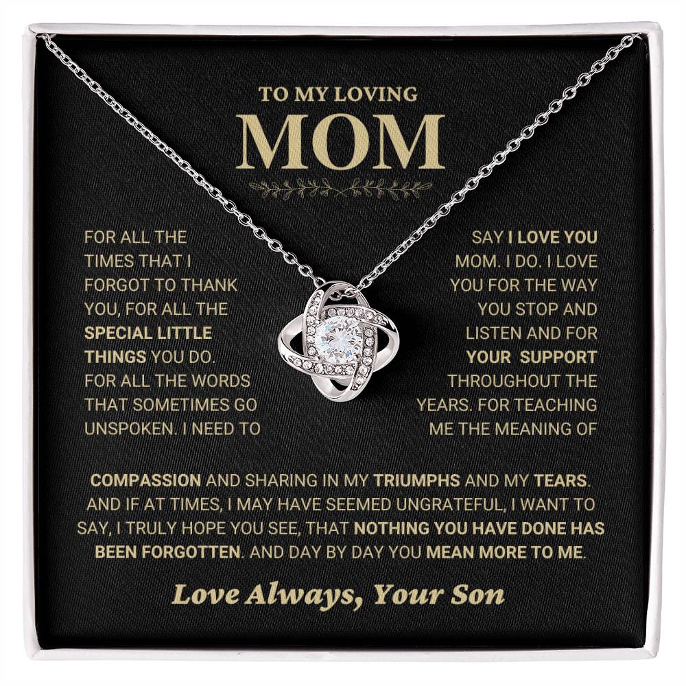 Mom Gift "You Mean More" Knot Necklace From Son