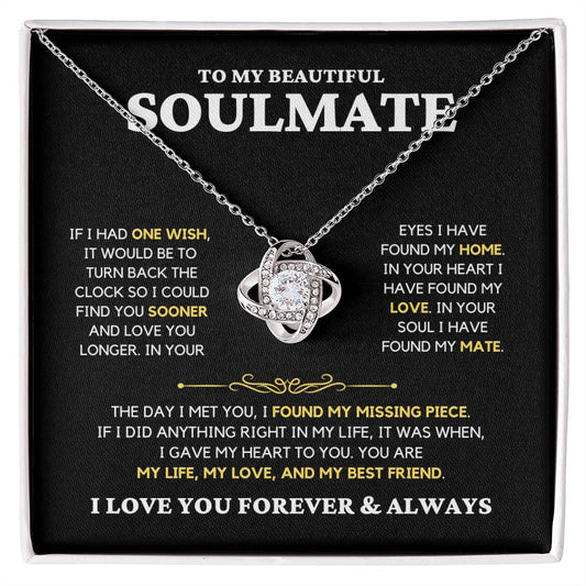 Soulmate Gift "My Missing Piece" Love Knot Necklace