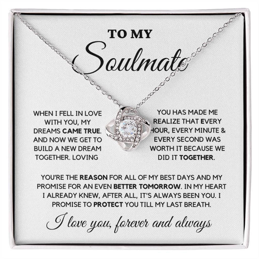 Soulmate Gift "You're The Reason" Love Knot Necklace