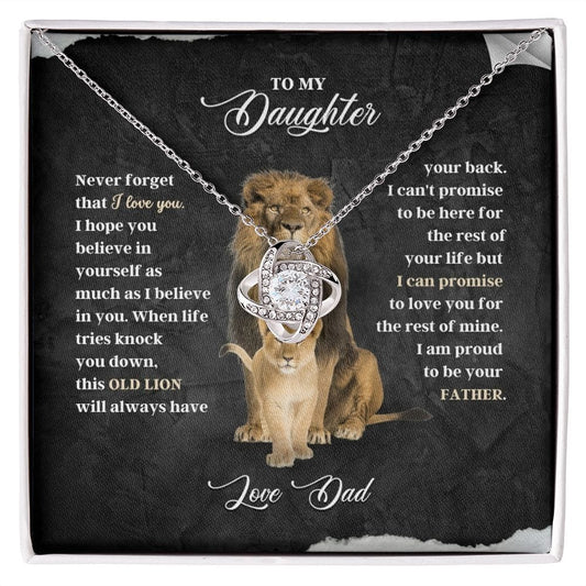 To My Daughter - Never Forget - Love Knot Necklace