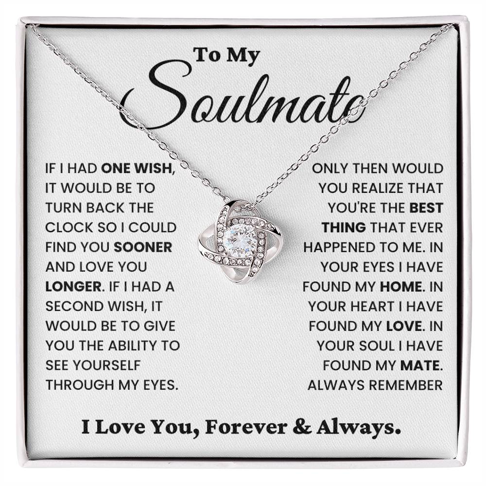 Soulmate Gift "Always Remember" Love Knot Necklace