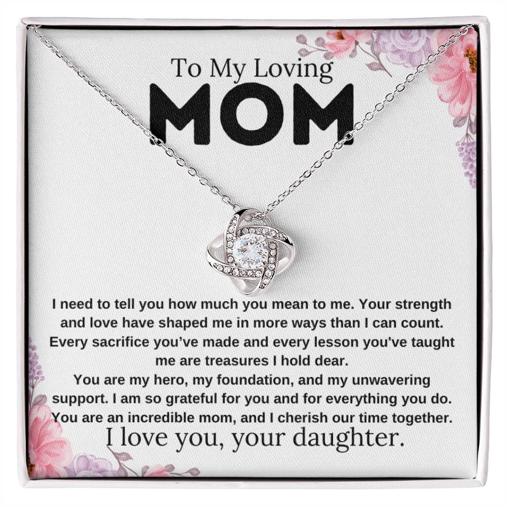 Mom Gift "You Are My Hero" Knot Necklace From Daughter