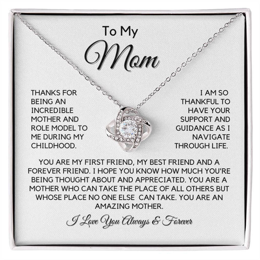Mom "Forever Friend" Love Knot Necklace